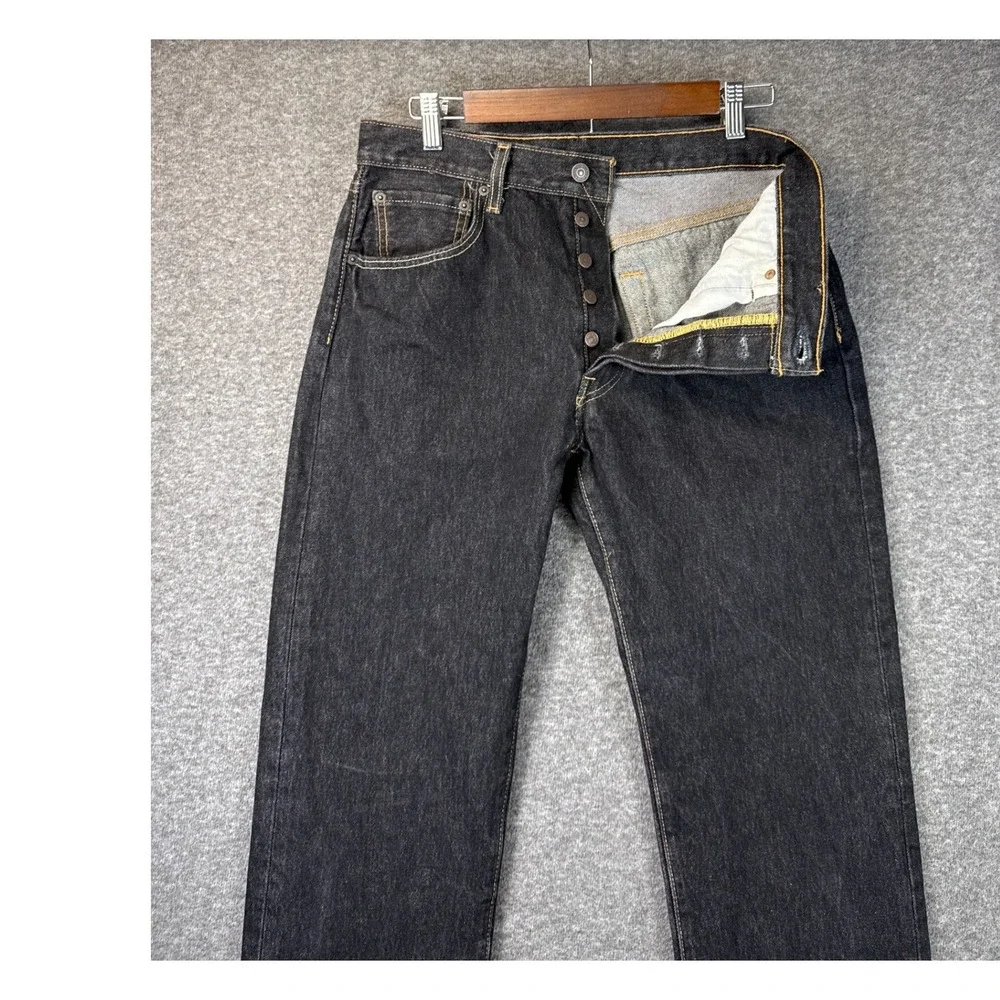 Levi's 501 Original Fit Jeans Men 33x36 (True 31x32) Blk Straight Leg Button Fly